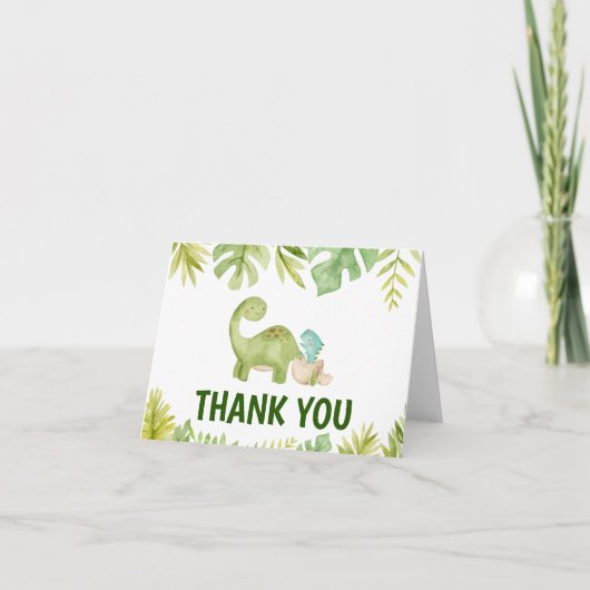 Dinosaur Baby shower Hartelijk dank Bedankkaart (Voorkant)