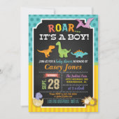 Dinosaur Baby shower Invitation - Boy Kaart (Voorkant)