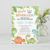Dinosaur Baby shower Invitation Dino Baby Invite Kaart (Staand voorkant)