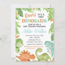 Dinosaur Baby shower Invitation Dino Baby Invite