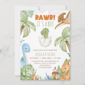 DINOSAUR Baby shower Invitation, Dino Baby shower Kaart (Voorkant)