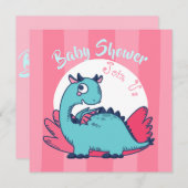 Dinosaur Baby shower Invitation Feestdagenkaart (Voorkant / Achterkant)