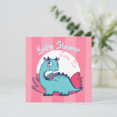 Dinosaur Baby shower Invitation Feestdagenkaart (Staand voorkant)