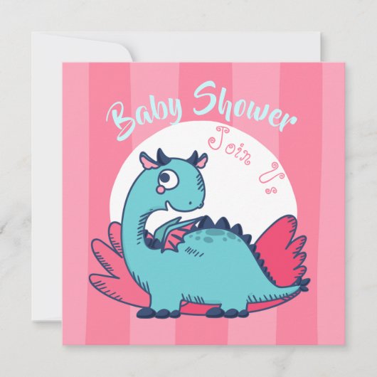 Dinosaur Baby shower Invitation Feestdagenkaart (Voorkant)