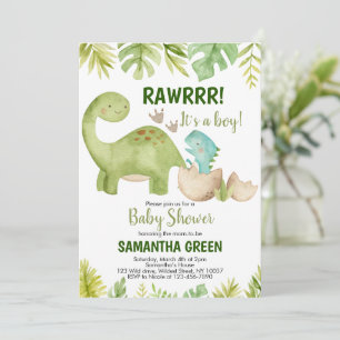 Dinosaur Baby shower Invitation Kaart