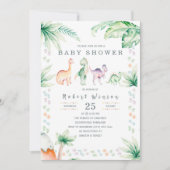 Dinosaur Baby shower Invitation Kaart (Voorkant)