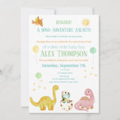 Dinosaur Baby shower Invitation Kaart (Voorkant)