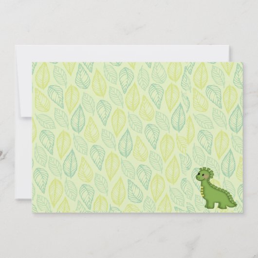 Dinosaur Baby shower Invitation Kaart (Achterkant)