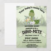 Dinosaur Baby shower Invitation Kaart (Voorkant / Achterkant)