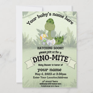 Dinosaur Baby shower Invitation Kaart