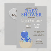 Dinosaur Baby shower Invitation Kaart (Voorkant / Achterkant)