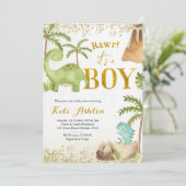 Dinosaur Baby shower Invitation Kaart (Staand voorkant)