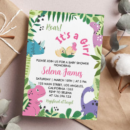 Dinosaur Baby shower Invitation Kaart