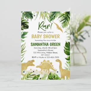 Dinosaur Baby shower Invitation Kaart