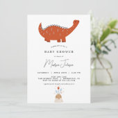 Dinosaur Baby shower Invitation Kaart (Staand voorkant)