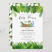 Dinosaur Baby shower Invitation Kaart (Voorkant / Achterkant)