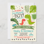 Dinosaur Baby shower Invitation T-Rex Baby shower Kaart (Voorkant)
