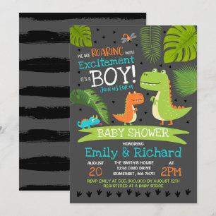 Dinosaur Baby shower Invitation T-Rex Baby shower Kaart