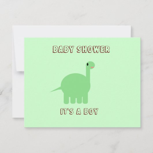 Dinosaur Baby shower is een jongen Aankondiging (Voorkant)
