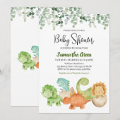 Dinosaur Baby shower Kaart (Voorkant / Achterkant)