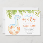 Dinosaur Baby shower Kaart (Voorkant)