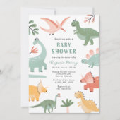Dinosaur Baby shower Kaart (Voorkant)