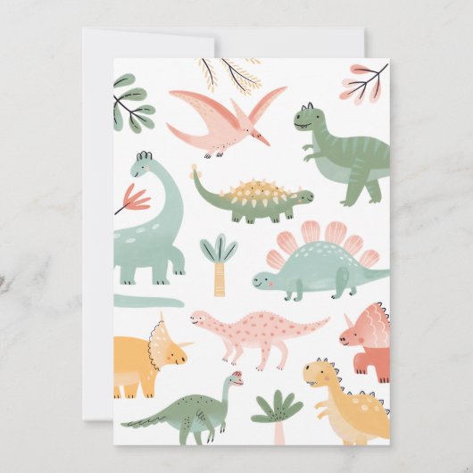 Dinosaur Baby shower Kaart (Achterkant)