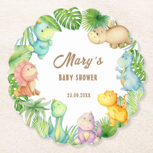 Dinosaur Baby shower Kartonnen Onderzetters