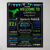 Dinosaur Baby shower-kartonnen poster (Voorkant)