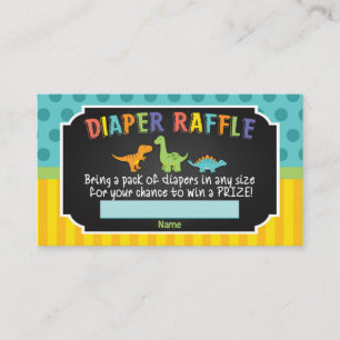 Dinosaur Baby shower Luier Raffle Kaart
