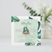 Dinosaur baby shower neutrale uitnodiging (Staand voorkant)