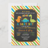 Dinosaur baby shower nodigt BOY uit Kaart (Voorkant)