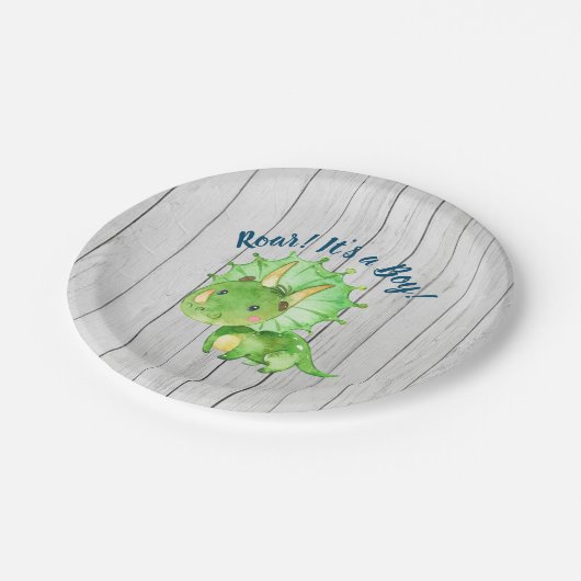 Dinosaur Baby shower Paper Bord (Gekanteld)