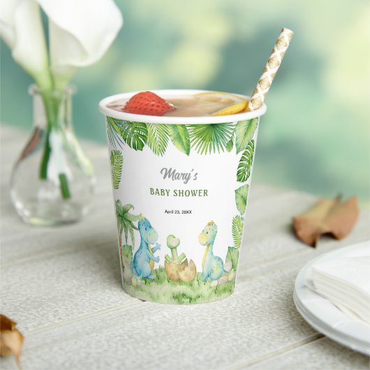 Dinosaur Baby shower Papieren Bekers (Insitu)