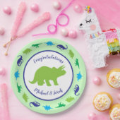 Dinosaur Baby shower Papieren Bordje (Feest)