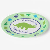 Dinosaur Baby shower Papieren Bordje (Gekanteld)