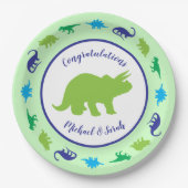 Dinosaur Baby shower Papieren Bordje (Voorkant)