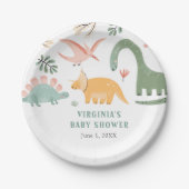 Dinosaur Baby shower Papieren Bordje (Voorkant)