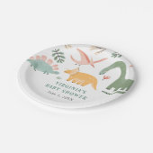 Dinosaur Baby shower Papieren Bordje (Gekanteld)