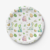 Dinosaur Baby shower Papieren Bordje (Voorkant)