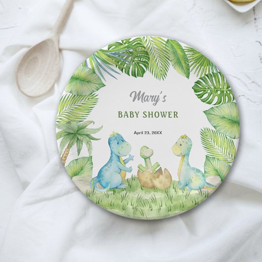 Dinosaur Baby shower Papieren Bordje