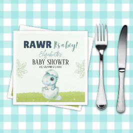 Dinosaur Baby Shower Party Napkins for Boy Servet