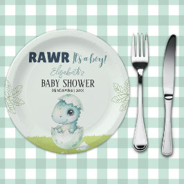 Dinosaur Baby Shower Party Plates for Boy Papieren Bordje