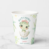 Dinosaur Baby Shower Pink Girl  Papieren Bekers (Achterkant)