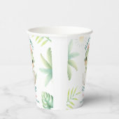 Dinosaur Baby Shower Pink Girl  Papieren Bekers (Rechts)