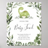 Dinosaur Baby shower raadt het Baby bord Poster (Voorkant)