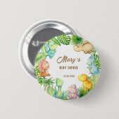 Dinosaur Baby shower Ronde Button 5,7 Cm (Voorkant /achterkant)