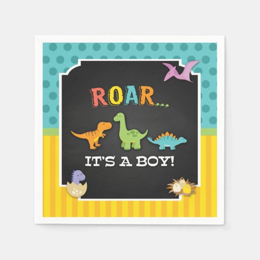 Dinosaur Baby shower servet (Voorkant)