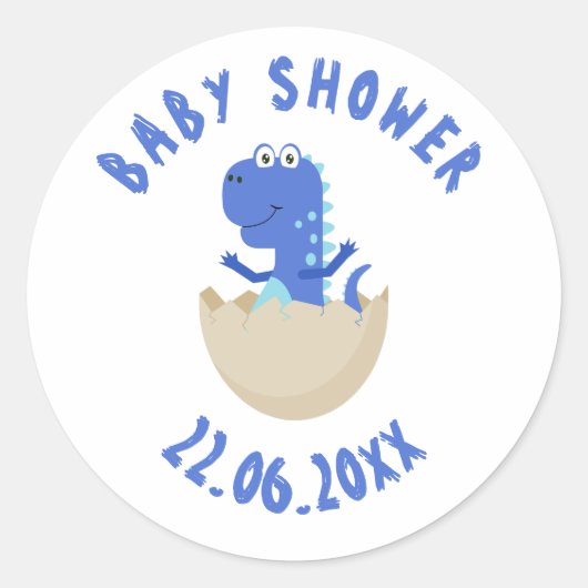 Dinosaur Baby shower Sticker (Voorkant)