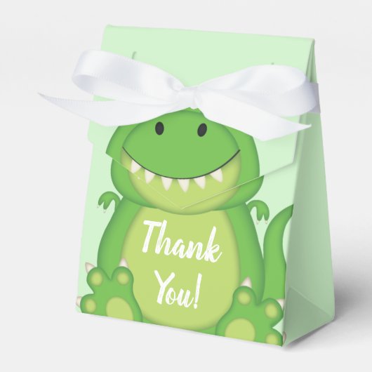 Dinosaur Baby shower T-Rex Bedankdoosjes (Voorkant Zijde)